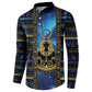 Egyptian Goddess Hathor Button Sweatshirt Galaxy Ancient Mythology Sun Disk Cow Horn