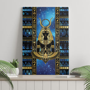 Egyptian Goddess Hathor Canvas Wall Art Galaxy Ancient Mythology Sun Disk Cow Horn