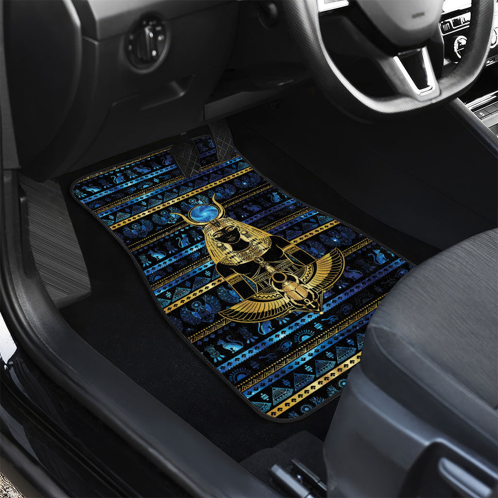 Egyptian Goddess Hathor Car Mats Galaxy Ancient Mythology Sun Disk Cow Horn