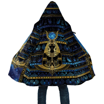 Egyptian Goddess Hathor Cloak Galaxy Ancient Mythology Sun Disk Cow Horn