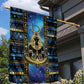 Egyptian Goddess Hathor Garden Flag Galaxy Ancient Mythology Sun Disk Cow Horn