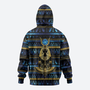 Egyptian Goddess Hathor Hoodie Galaxy Ancient Mythology Sun Disk Cow Horn