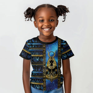 Egyptian Goddess Hathor Kid T shirt Galaxy Ancient Mythology Sun Disk Cow Horn