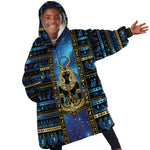 Egyptian Goddess Hathor Kid Wearable Blanket Hoodie Galaxy Ancient Mythology Sun Disk Cow Horn