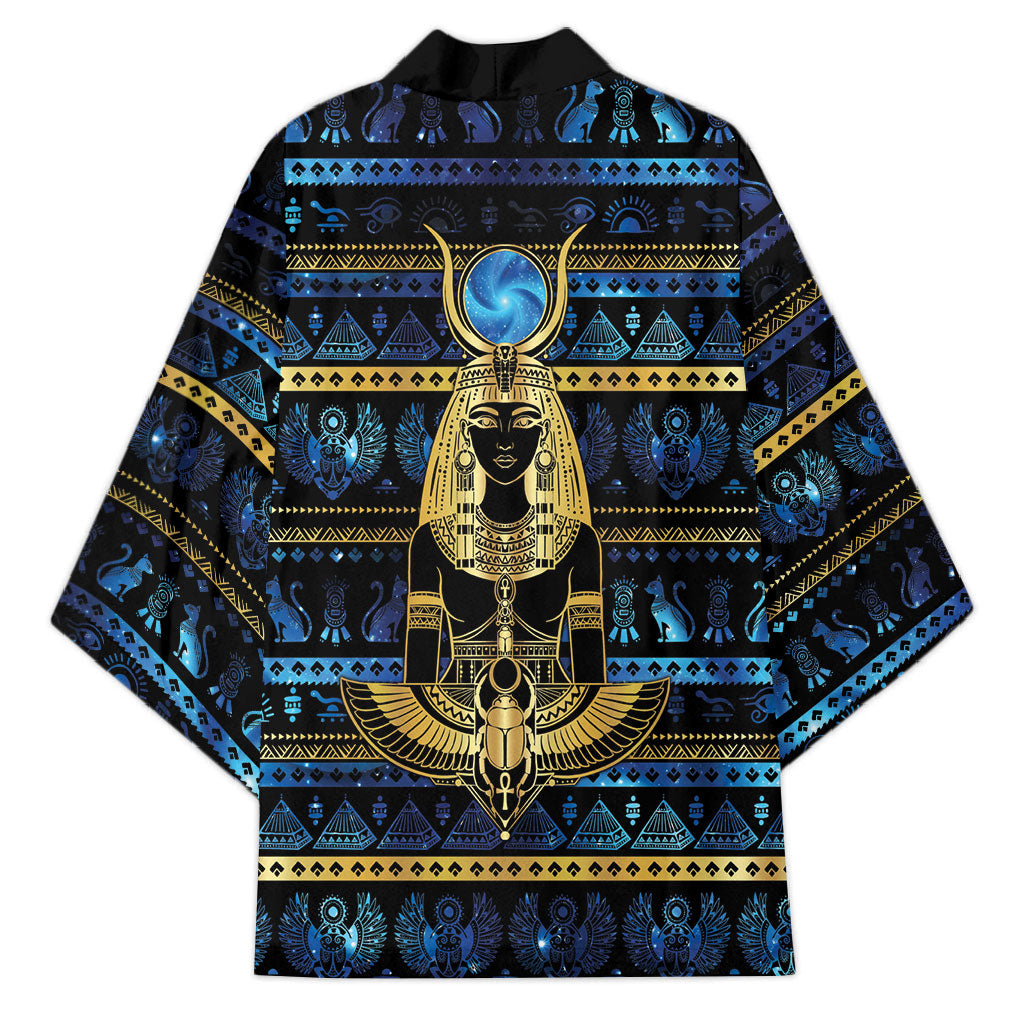 Egyptian Goddess Hathor Kimono Galaxy Ancient Mythology Sun Disk Cow Horn