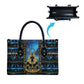 Egyptian Goddess Hathor Leather Bag Galaxy Ancient Mythology Sun Disk Cow Horn