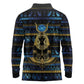 Egyptian Goddess Hathor Long Sleeve Polo Shirt Galaxy Ancient Mythology Sun Disk Cow Horn