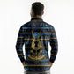 Egyptian Goddess Hathor Long Sleeve Polo Shirt Galaxy Ancient Mythology Sun Disk Cow Horn