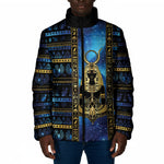 Egyptian Goddess Hathor Padded Jacket Galaxy Ancient Mythology Sun Disk Cow Horn