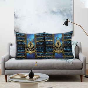 Egyptian Goddess Hathor Pillow Cover Galaxy Ancient Mythology Sun Disk Cow Horn