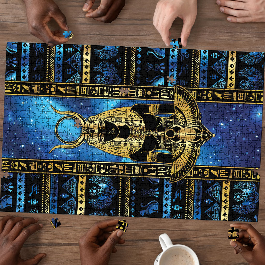 Egyptian Goddess Hathor Puzzle Galaxy Ancient Mythology Sun Disk Cow Horn