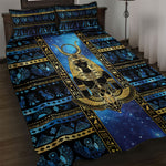 Egyptian Goddess Hathor Quilt Bed Set Galaxy Ancient Mythology Sun Disk Cow Horn