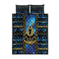 Egyptian Goddess Hathor Quilt Bed Set Galaxy Ancient Mythology Sun Disk Cow Horn