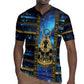 Egyptian Goddess Hathor Rugby Jersey Galaxy Ancient Mythology Sun Disk Cow Horn