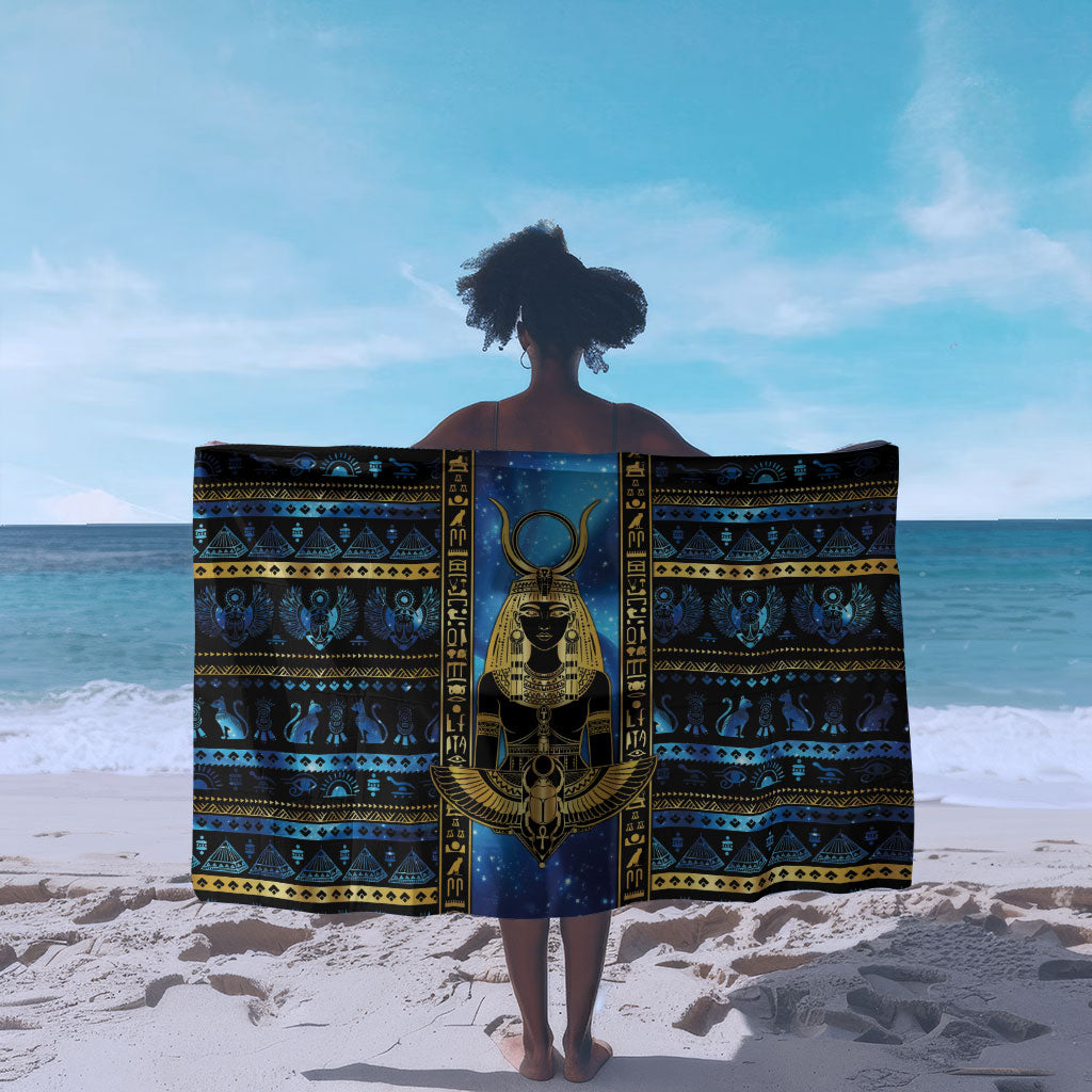 Egyptian Goddess Hathor Sarong Galaxy Ancient Mythology Sun Disk Cow Horn