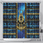 Egyptian Goddess Hathor Shower Curtain Galaxy Ancient Mythology Sun Disk Cow Horn