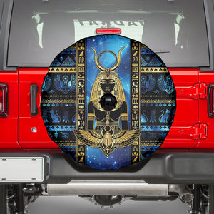 Egyptian Goddess Hathor Spare Tire Cover Galaxy Ancient Mythology Sun Disk Cow Horn
