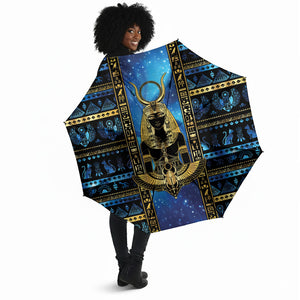 Egyptian Goddess Hathor Umbrella Galaxy Ancient Mythology Sun Disk Cow Horn