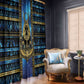 Egyptian Goddess Hathor Window Curtain Galaxy Ancient Mythology Sun Disk Cow Horn