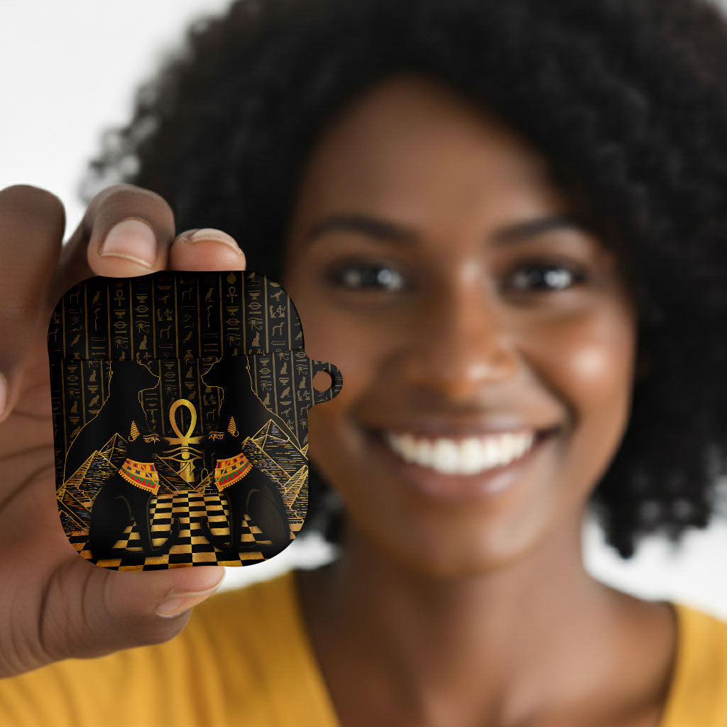 Egyptian Goddess Bastet AirPods Case Ancient Mythology Sacred Black Cat