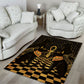 Egyptian Goddess Bastet Area Rug Ancient Mythology Sacred Black Cat