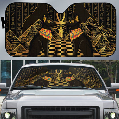 Egyptian Goddess Bastet Auto Sun Shade Ancient Mythology Sacred Black Cat