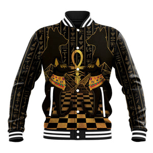 Egyptian Goddess Bastet Baseball Jacket Ancient Mythology Sacred Black Cat