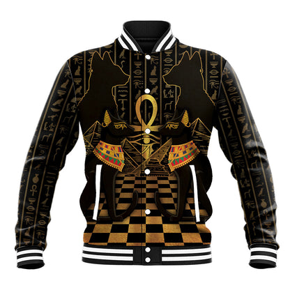 Egyptian Goddess Bastet Baseball Jacket Ancient Mythology Sacred Black Cat