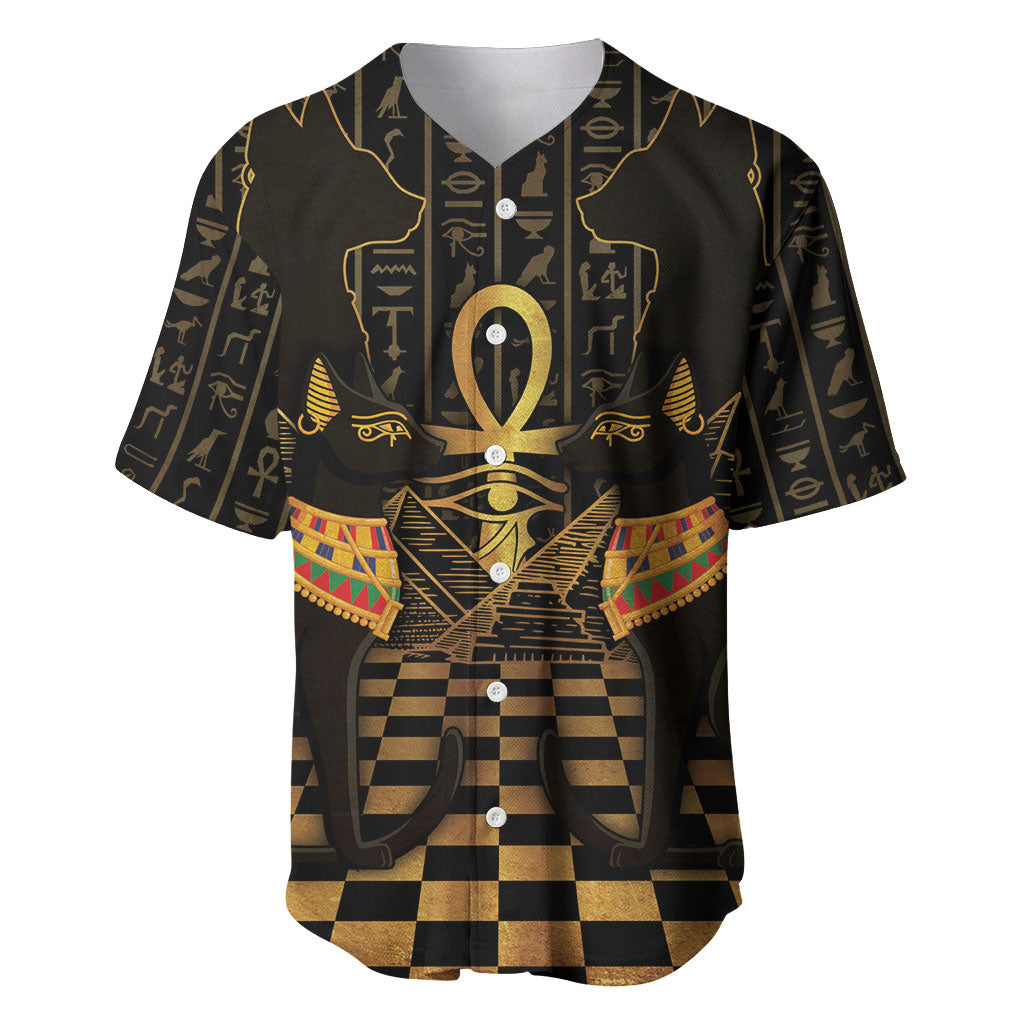 Egyptian Goddess Bastet Baseball Jersey Ancient Mythology Sacred Black Cat