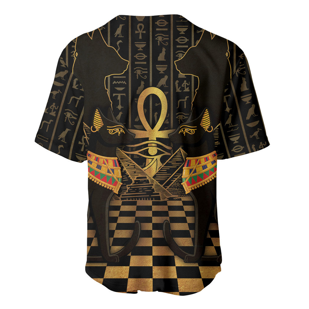 Egyptian Goddess Bastet Baseball Jersey Ancient Mythology Sacred Black Cat