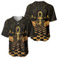Egyptian Goddess Bastet Baseball Jersey Ancient Mythology Sacred Black Cat