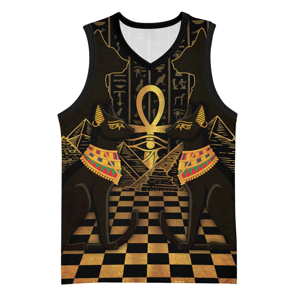 Egyptian Goddess Bastet Basketball Jersey Ancient Mythology Sacred Black Cat