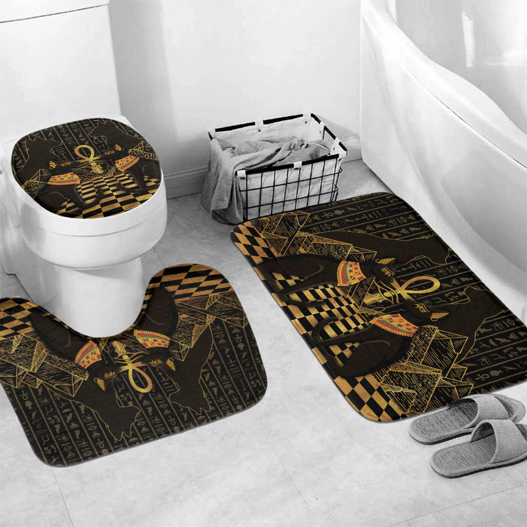 Egyptian Goddess Bastet Bathroom Set Ancient Mythology Sacred Black Cat