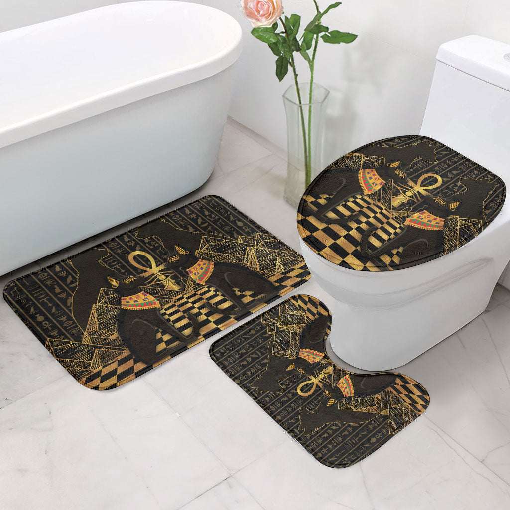 Egyptian Goddess Bastet Bathroom Set Ancient Mythology Sacred Black Cat