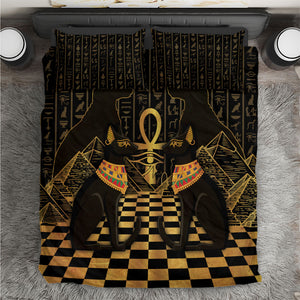 Egyptian Goddess Bastet Bedding Set Ancient Mythology Sacred Black Cat