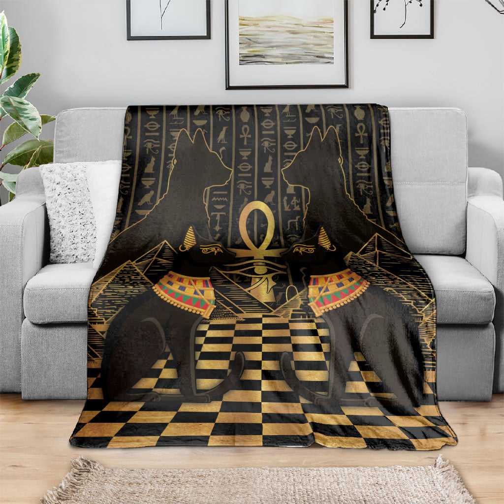Egyptian Goddess Bastet Blanket Ancient Mythology Sacred Black Cat