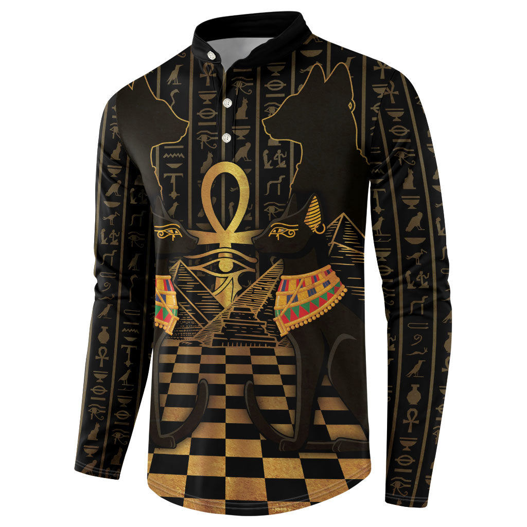 Egyptian Goddess Bastet Button Sweatshirt Ancient Mythology Sacred Black Cat