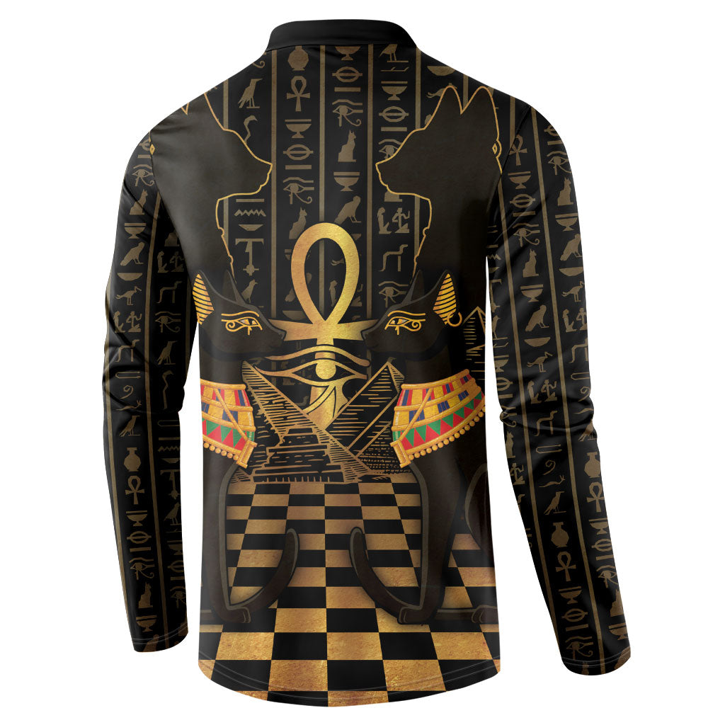 Egyptian Goddess Bastet Button Sweatshirt Ancient Mythology Sacred Black Cat