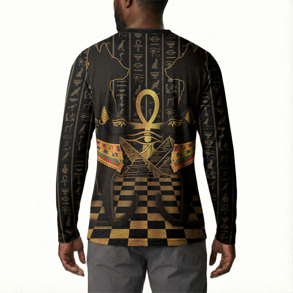 Egyptian Goddess Bastet Button Sweatshirt Ancient Mythology Sacred Black Cat