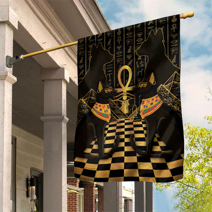 Egyptian Goddess Bastet Garden Flag Ancient Mythology Sacred Black Cat