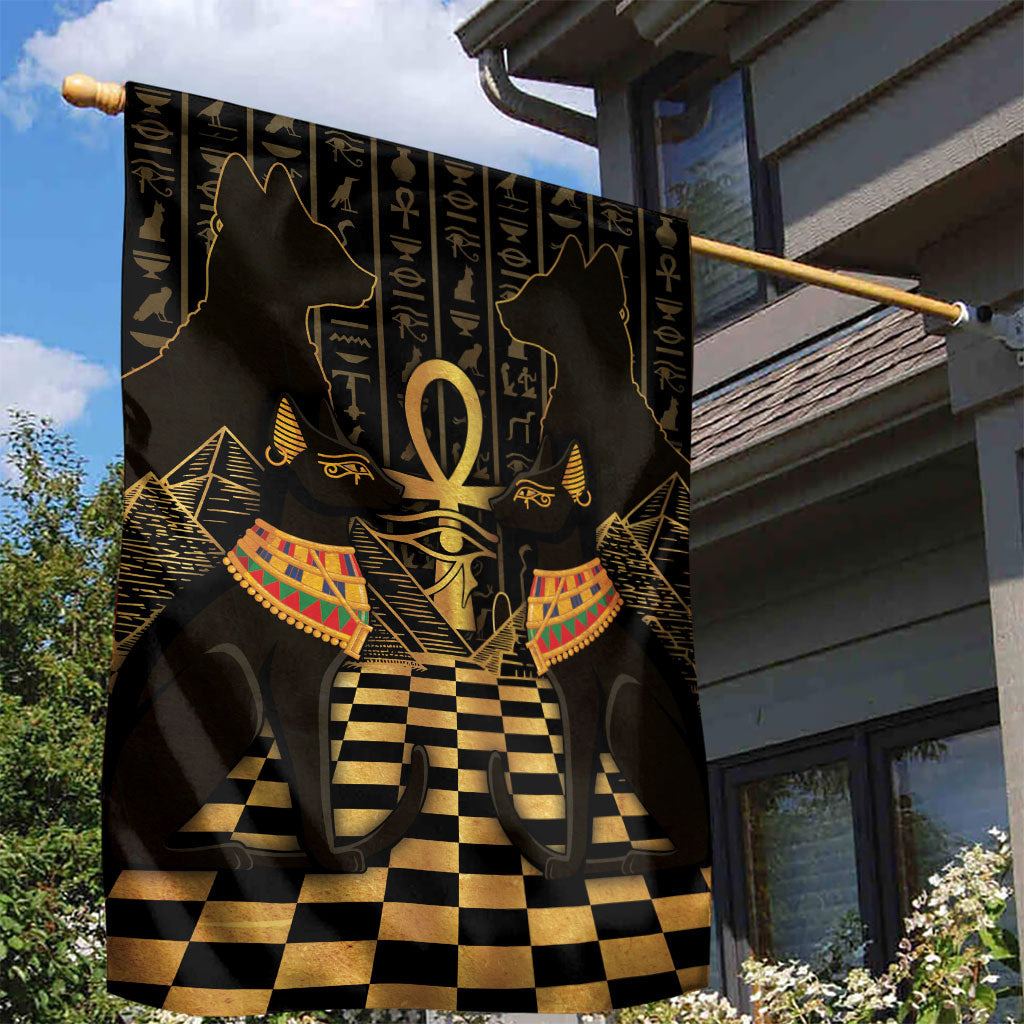 Egyptian Goddess Bastet Garden Flag Ancient Mythology Sacred Black Cat