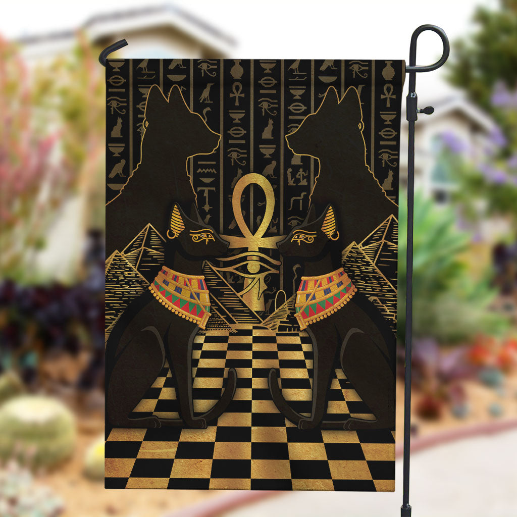 Egyptian Goddess Bastet Garden Flag Ancient Mythology Sacred Black Cat