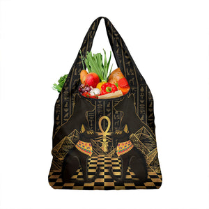 Egyptian Goddess Bastet Grocery Bag Ancient Mythology Sacred Black Cat