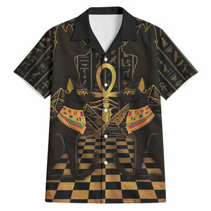 Egyptian Goddess Bastet Hawaiian Shirt Ancient Mythology Sacred Black Cat