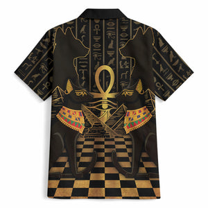 Egyptian Goddess Bastet Hawaiian Shirt Ancient Mythology Sacred Black Cat