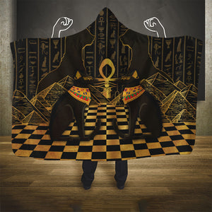 Egyptian Goddess Bastet Hooded Blanket Ancient Mythology Sacred Black Cat