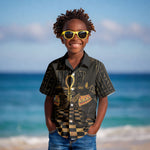 Egyptian Goddess Bastet Kid Hawaiian Shirt Ancient Mythology Sacred Black Cat