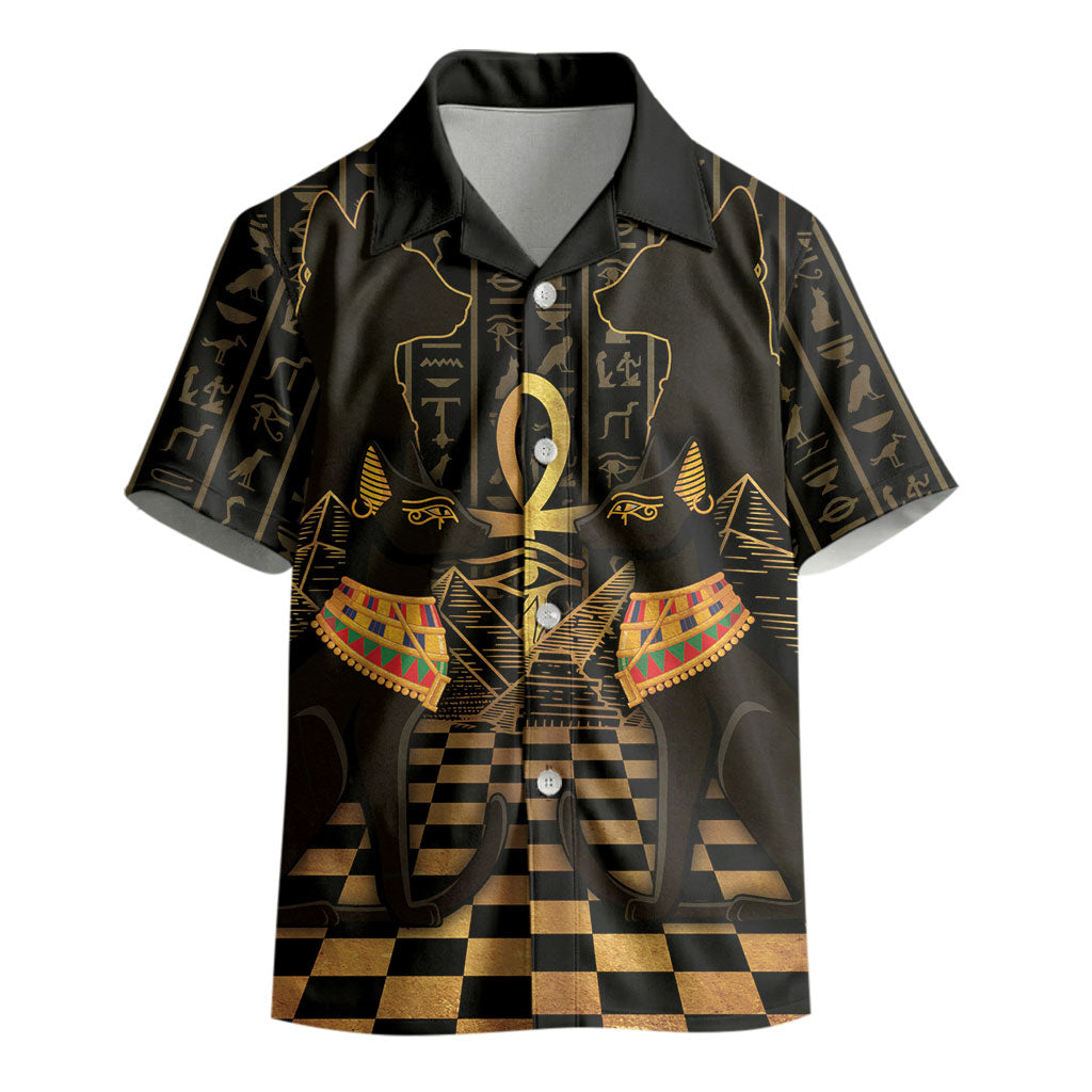 Egyptian Goddess Bastet Kid Hawaiian Shirt Ancient Mythology Sacred Black Cat