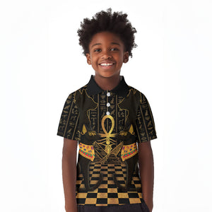 Egyptian Goddess Bastet Kid Polo Shirt Ancient Mythology Sacred Black Cat