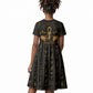 Egyptian Goddess Bastet Kid Short Sleeve Dress Ancient Mythology Sacred Black Cat